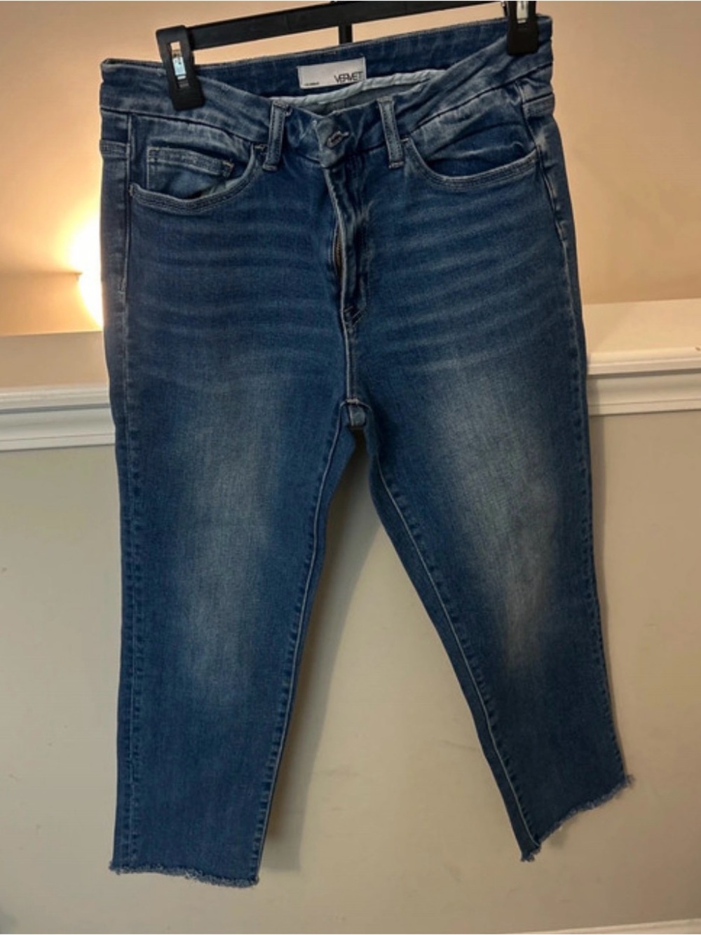 Vervet Medium Blue Cropped Skinny Jeans